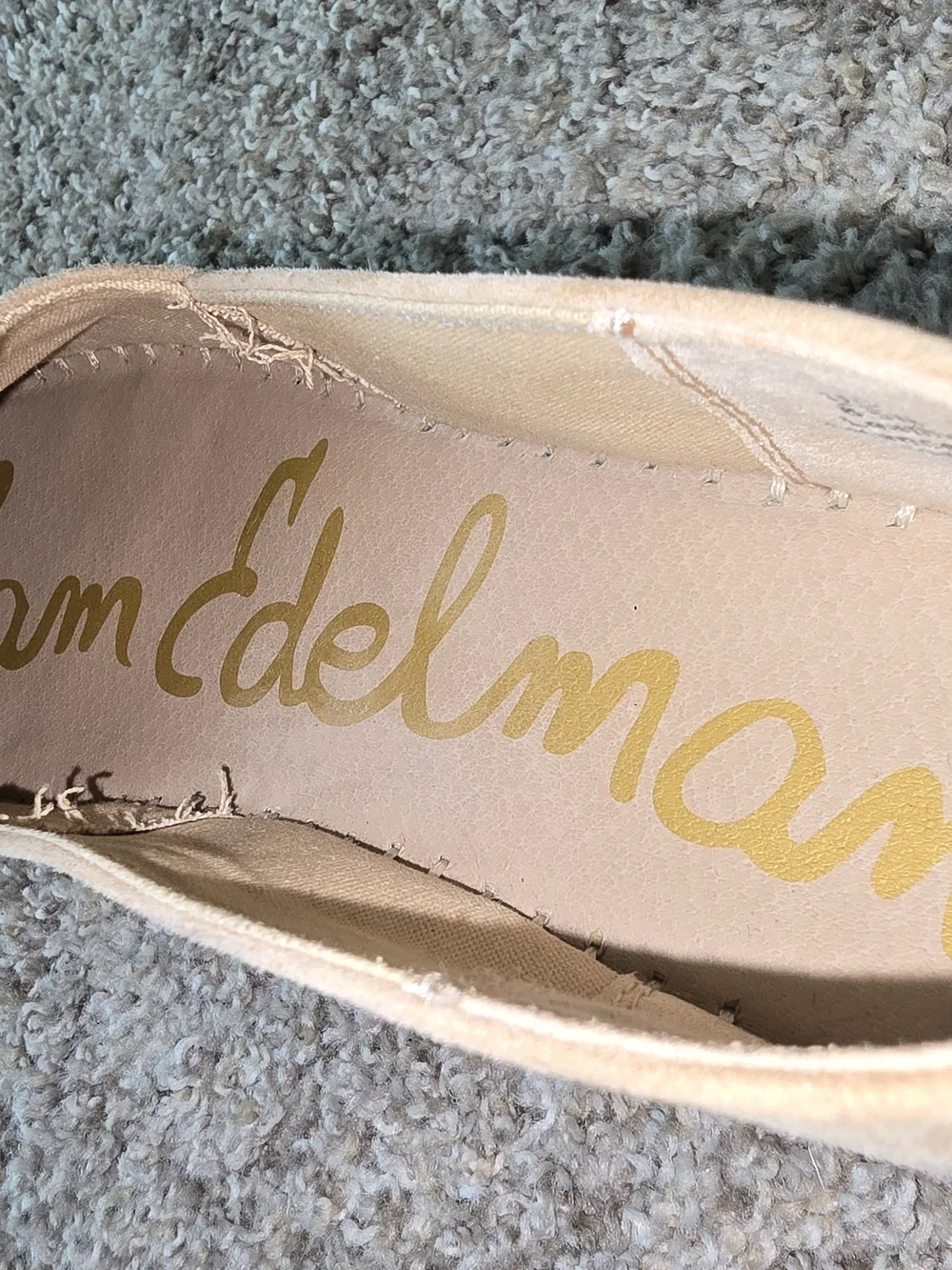 Sam Edelman Women's Beige Suede Espadrille Slip-On Flat Round Toe US 8.5